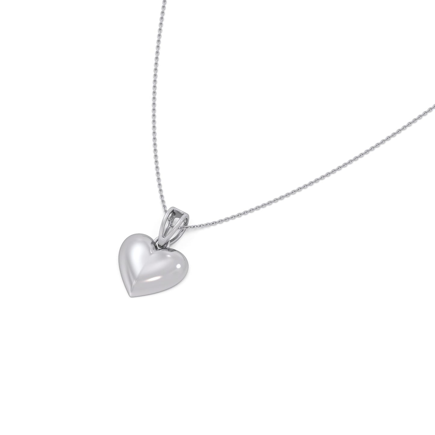 Puffy Heart Plain Gold Pendant