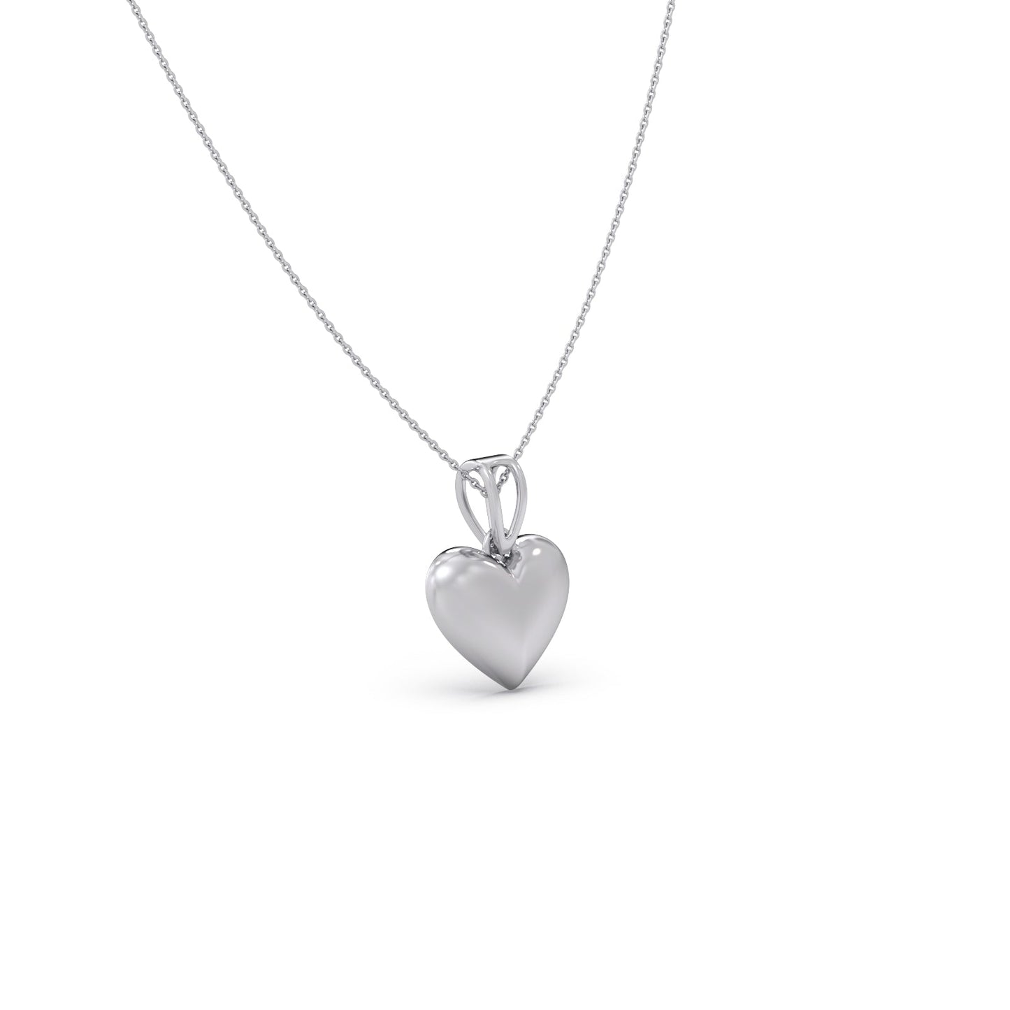 Puffy Heart Plain Gold Pendant