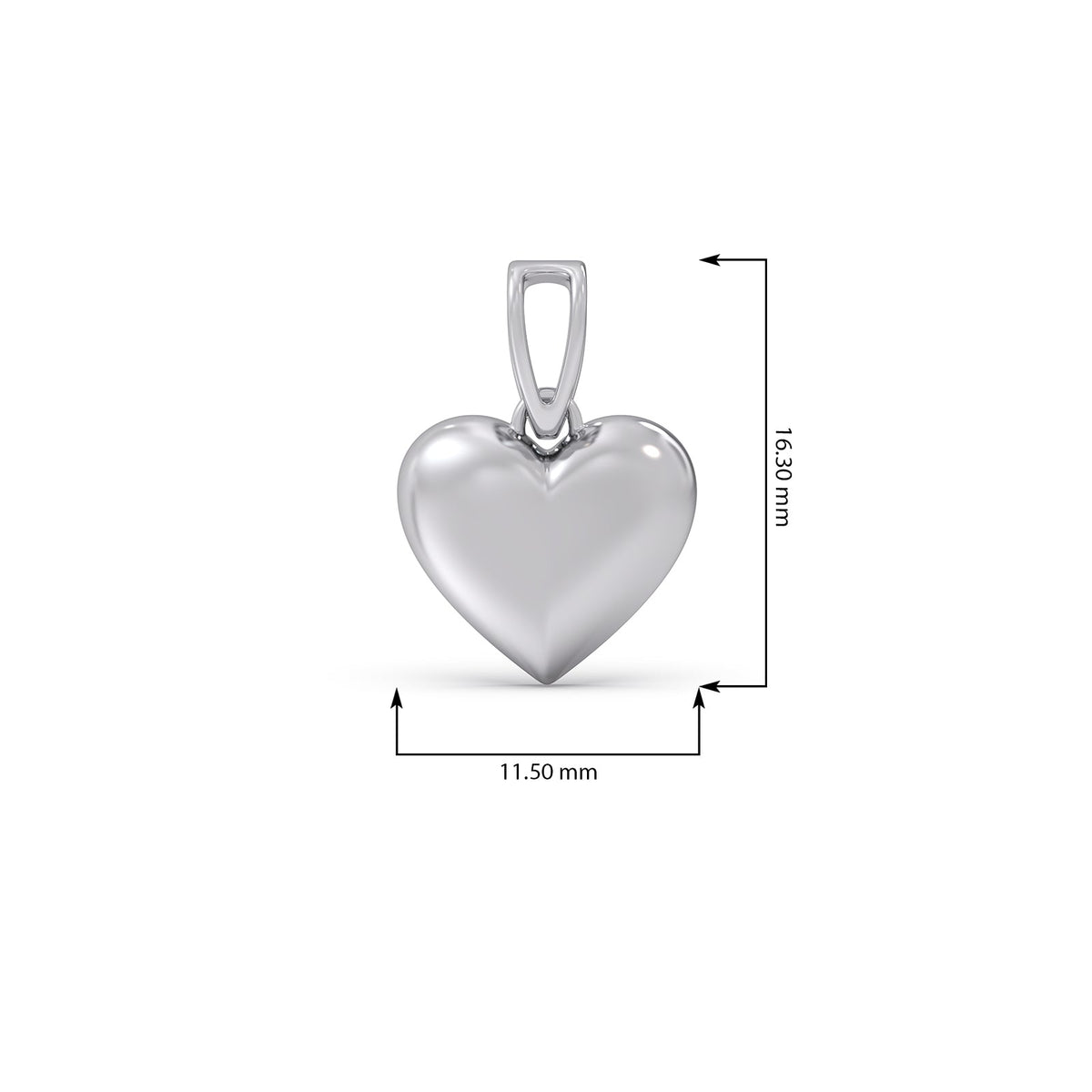 Puffy Heart Plain Gold Pendant
