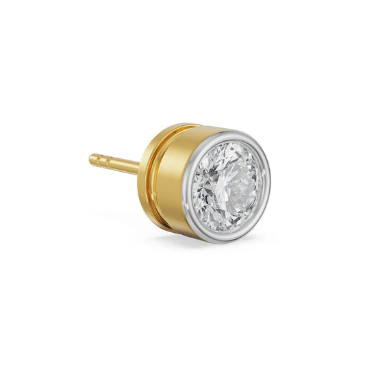 1 CT Round Lab Grown Diamond Solitaire Studs for Men 9KT