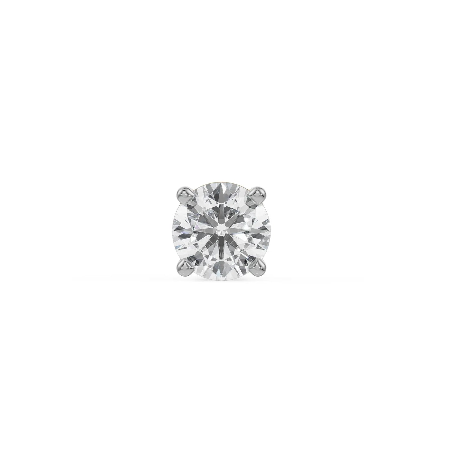 Avir Round Lab Grown Diamond Solitaire Studs for Men 9KT