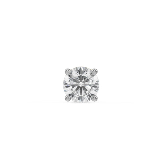 Avir Round Lab Grown Diamond Solitaire Studs for Men 9KT