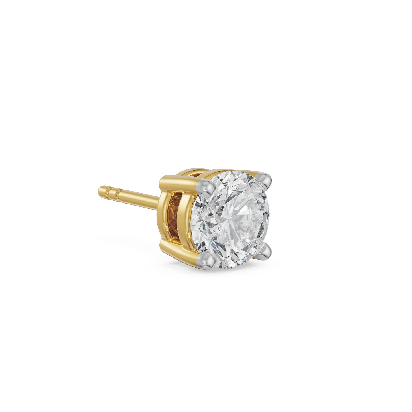 Ziv Round Lab Grown Diamond Solitaire Studs for Men 9KT