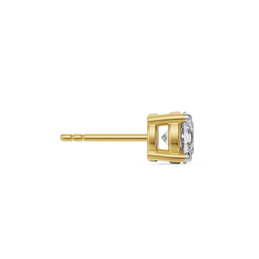 Avir Round Lab Grown Diamond Solitaire Studs for Men 9KT