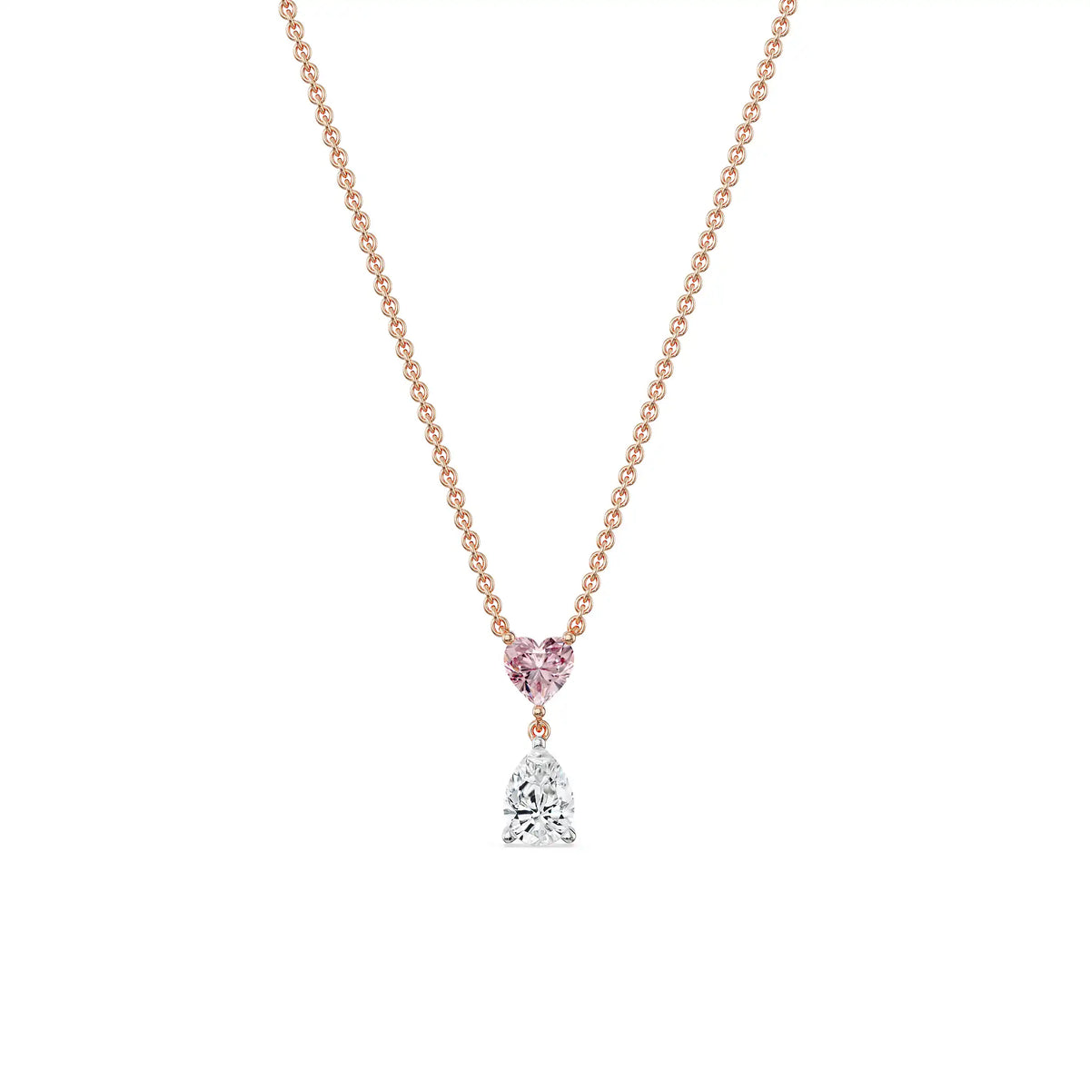 Heart & Pear Lab Grown Diamond Necklace