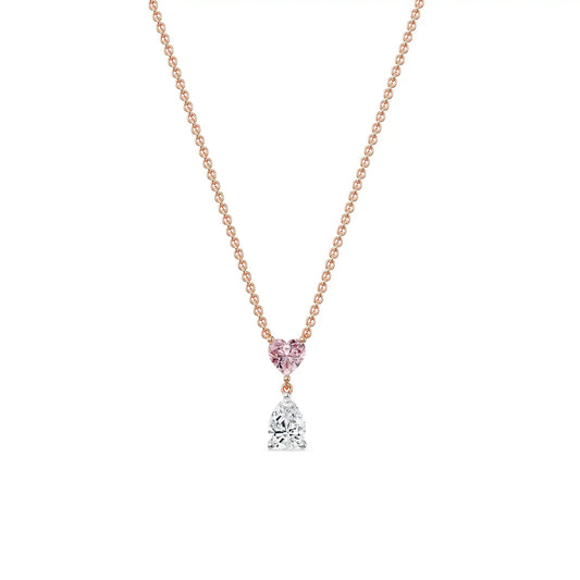 Heart & Pear Lab Grown Diamond Necklace