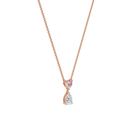 Heart & Pear Lab Grown Diamond Necklace