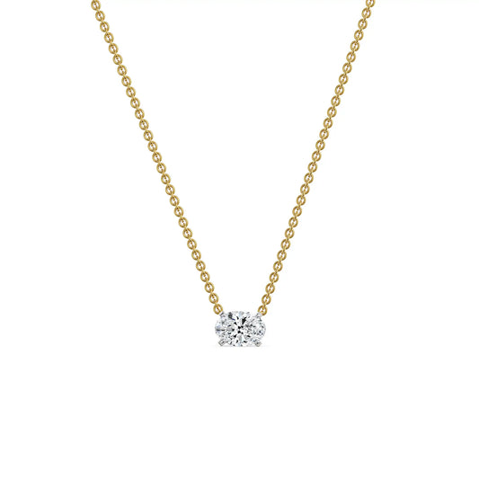 1 CT Oval Lab Grown Diamond Necklace 9KT