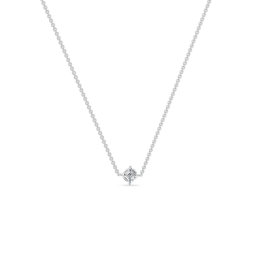 1 CT Asscher Lab Grown Diamond Necklace 9KT
