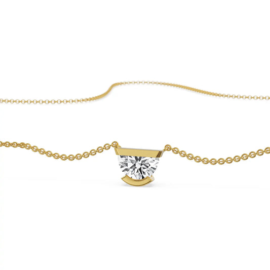 Half Moon Lab Grown Diamond Necklace 9KT