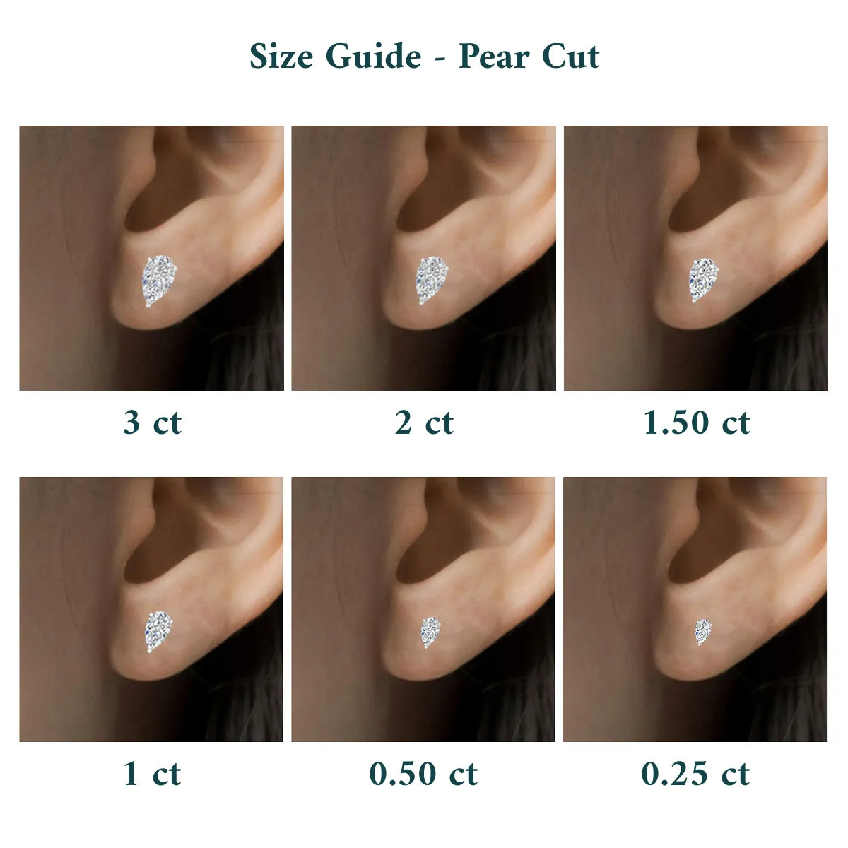 Double Pear Shape Diamond Stud Earrings