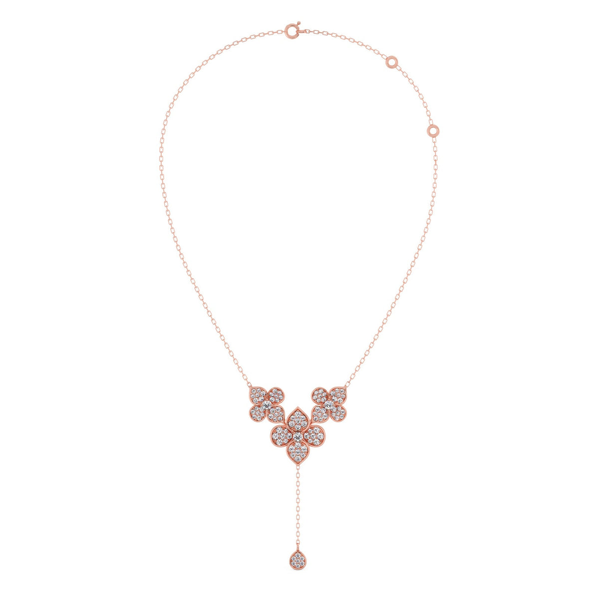Cluster Diamond Flower Y-Necklace