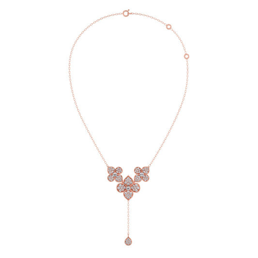 Cluster Diamond Flower Y-Necklace
