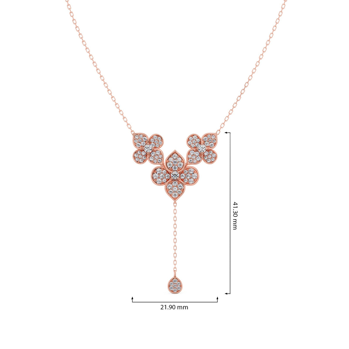 Cluster Diamond Flower Y-Necklace