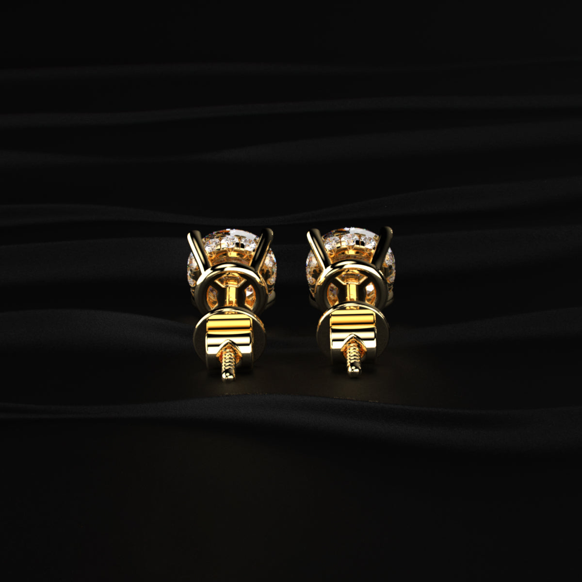 2 Carat Round Diamond Stud Earrings