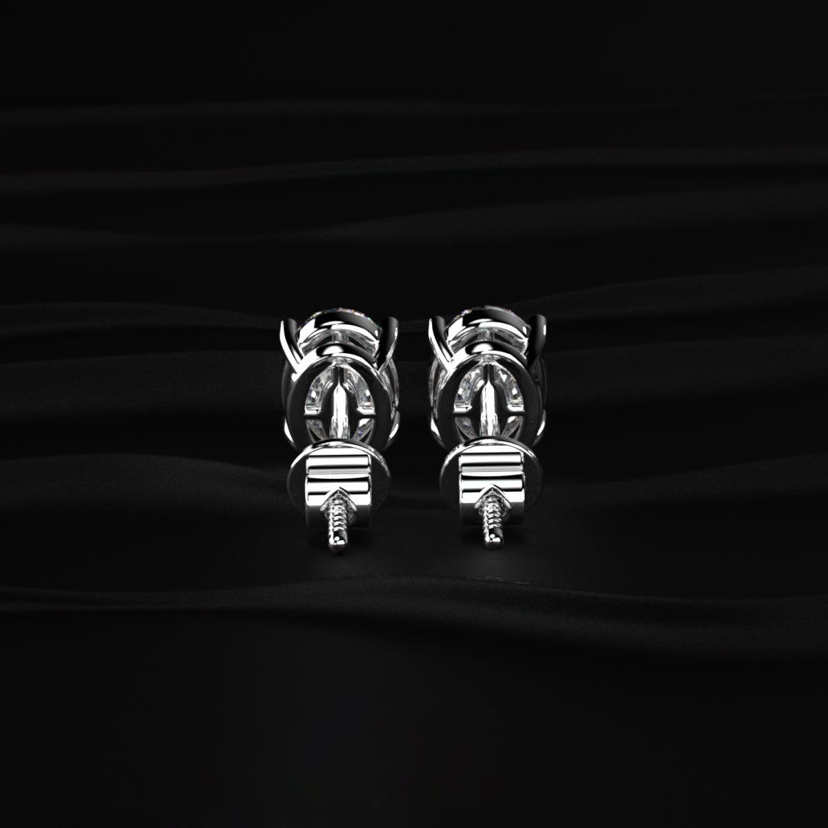 Oval Diamond Solitaire Earrings