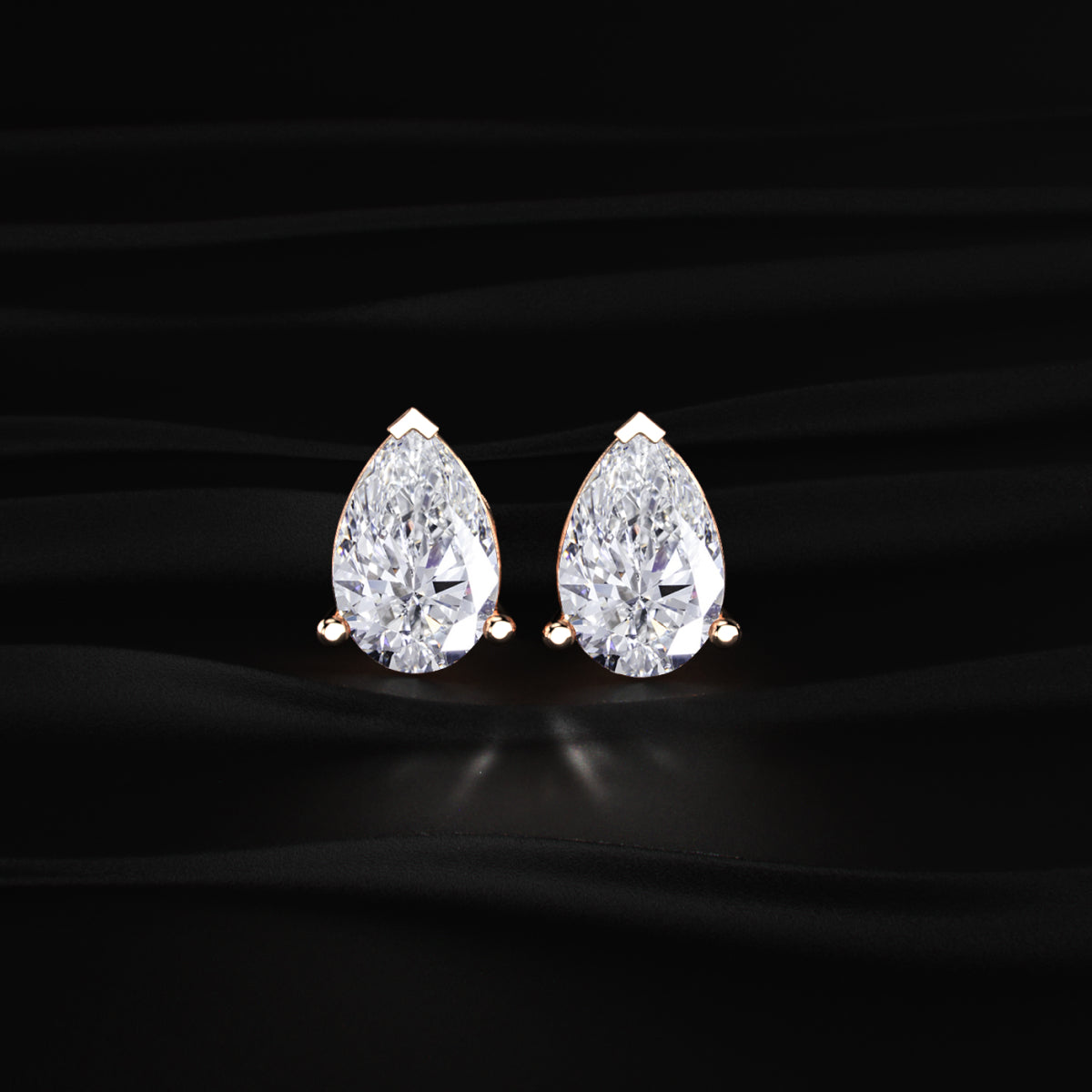2 Carat Pear Shaped Diamond Earrings