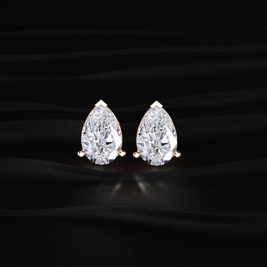 2 Carat Pear Shaped Diamond Earrings