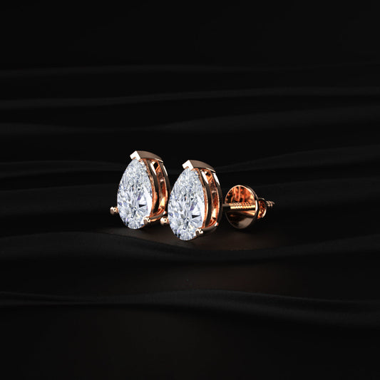 2 Carat Pear Shaped Diamond Earrings