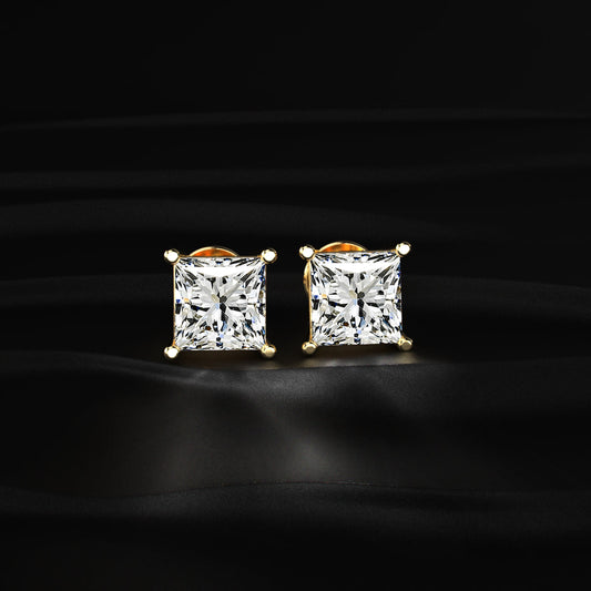 2ct Princess Cut Diamond Earrings