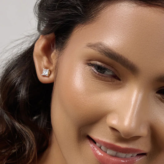 2ct Princess Cut Diamond Earrings