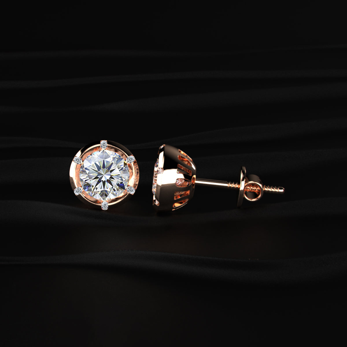 Round Brilliant Diamond Earrings