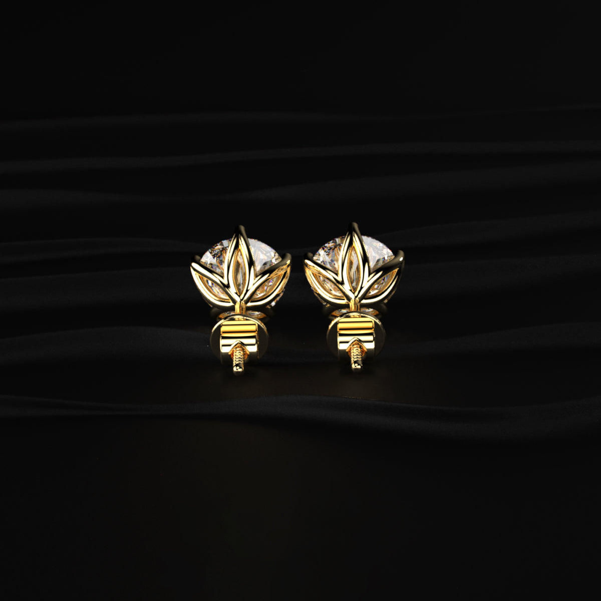4ct Round Diamond Studs