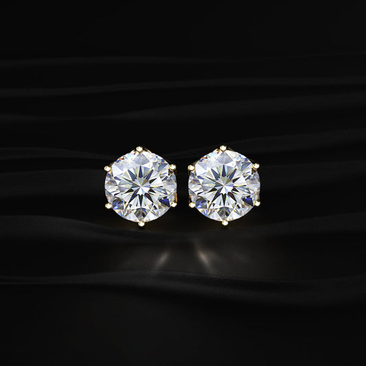 2 Ct Lotus Radiance with Round Solitaire Stud