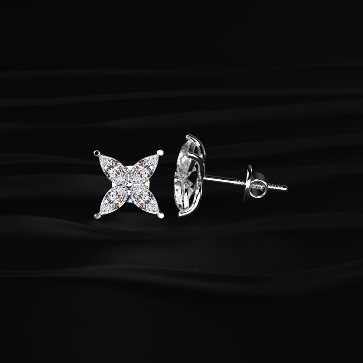 4 Marquise Diamond Earrings