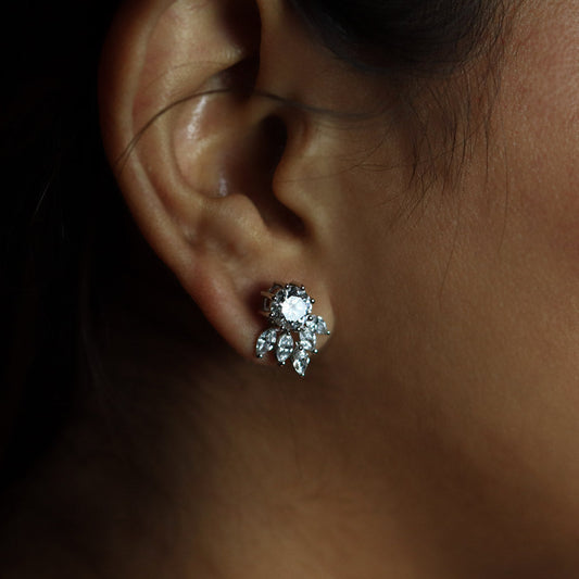 Flower Diamond Stud Earrings