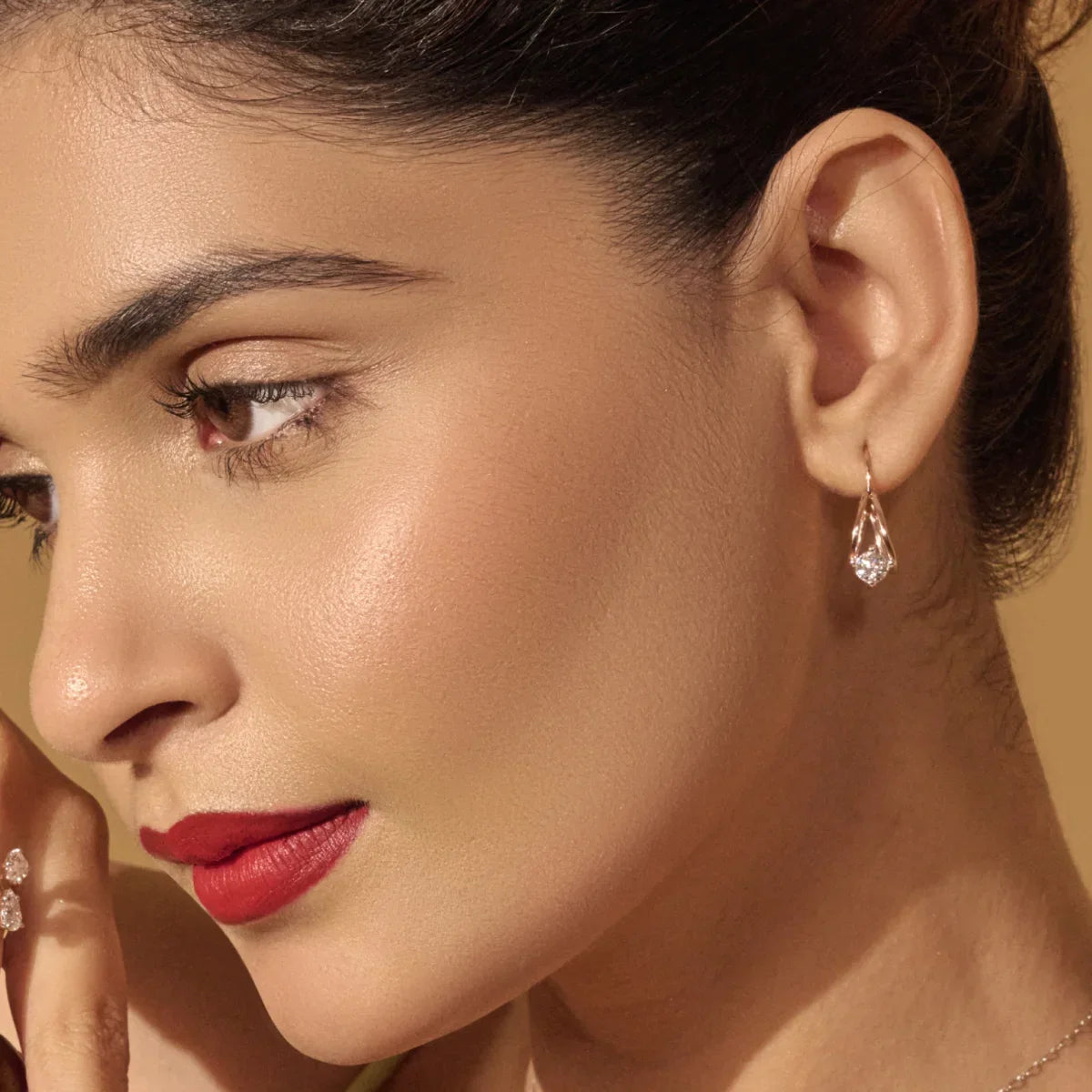 Round Diamond Hoop Earrings