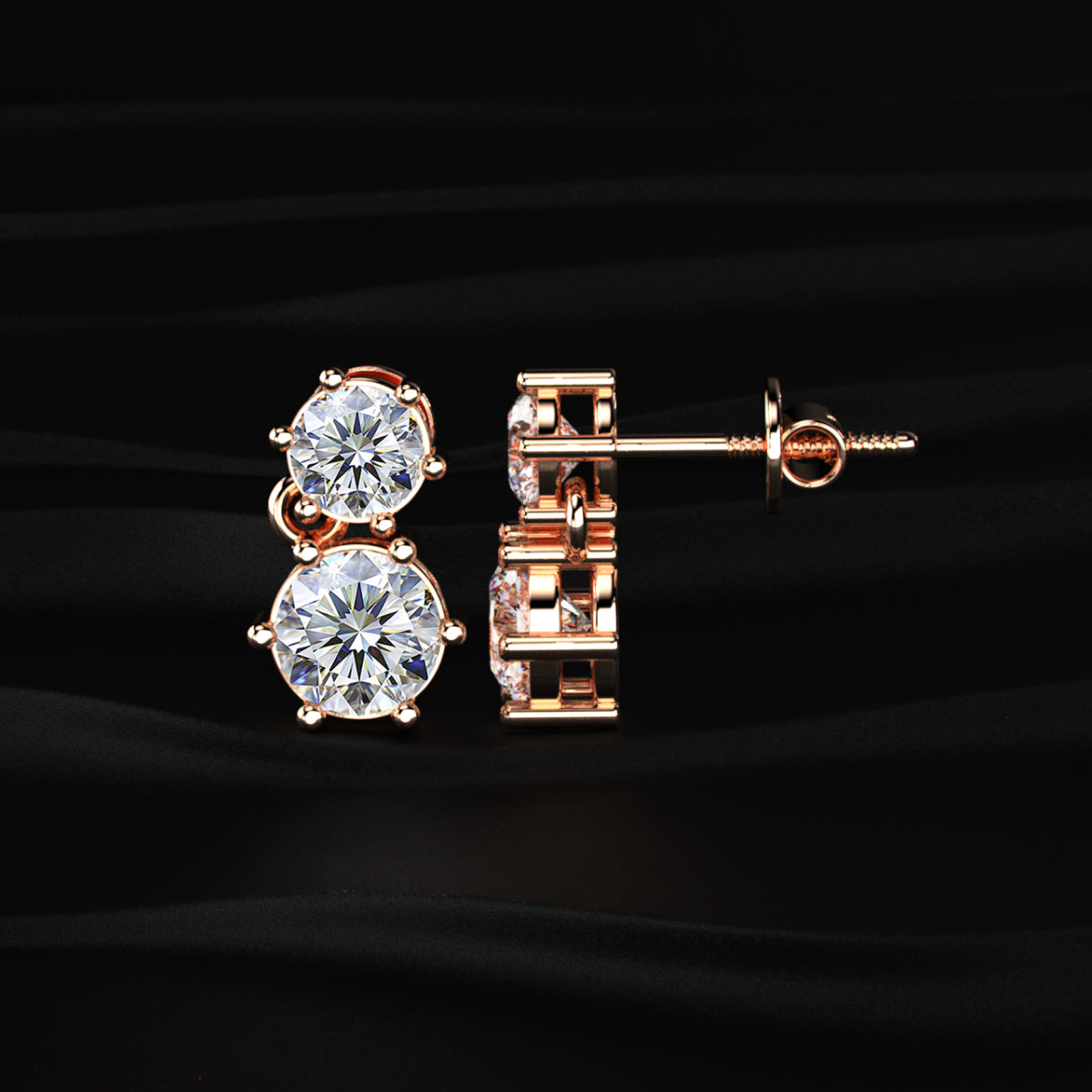 Double Stone Earrings