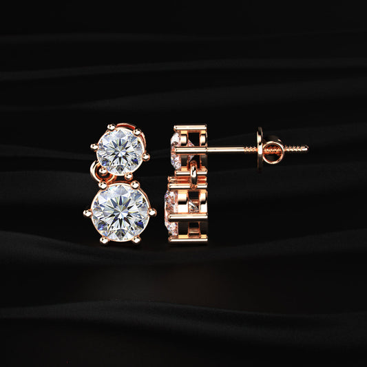 Double Stone Earrings
