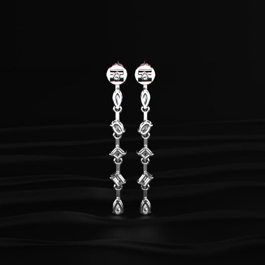 Six Multi Shape Diamonds Drop Earrings