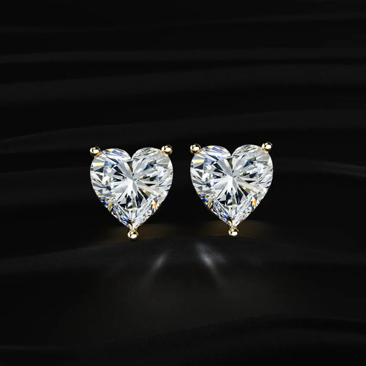 Heart Solitaire Hidden Halo Earring