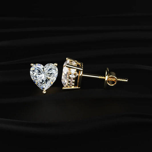 Heart Solitaire Hidden Halo Earring