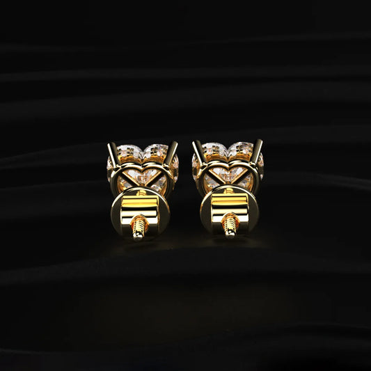 Heart Solitaire Hidden Halo Earring