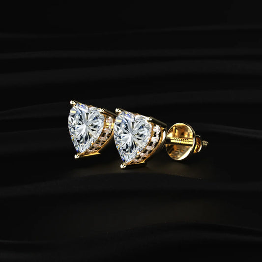 Heart Solitaire Hidden Halo Earring