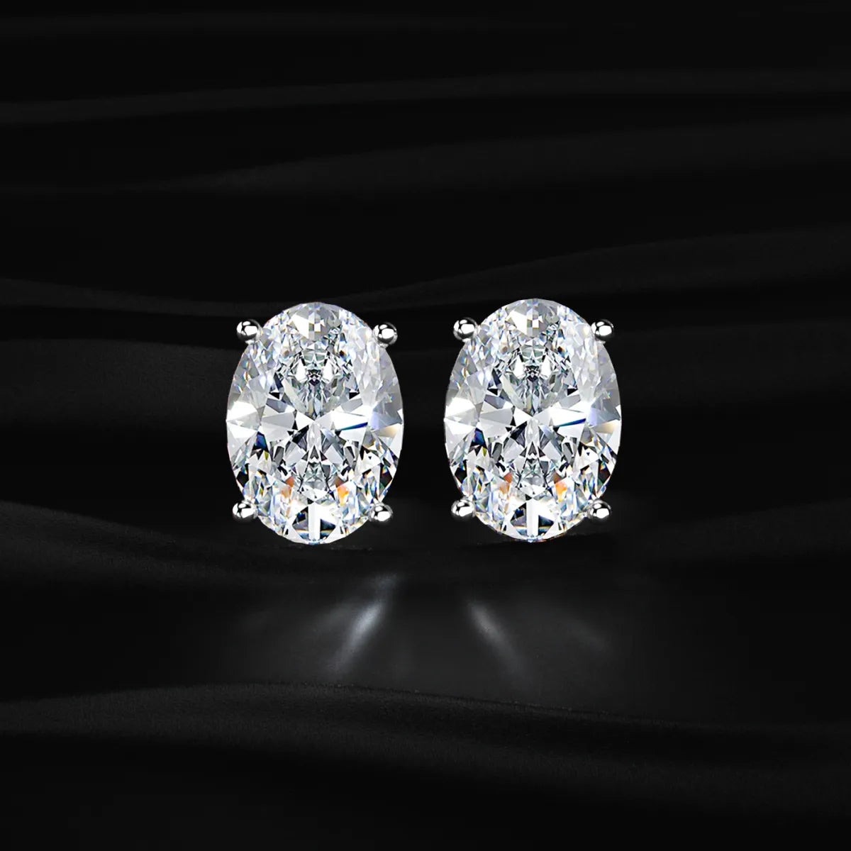 Oval Solitaire Hidden Halo Earring