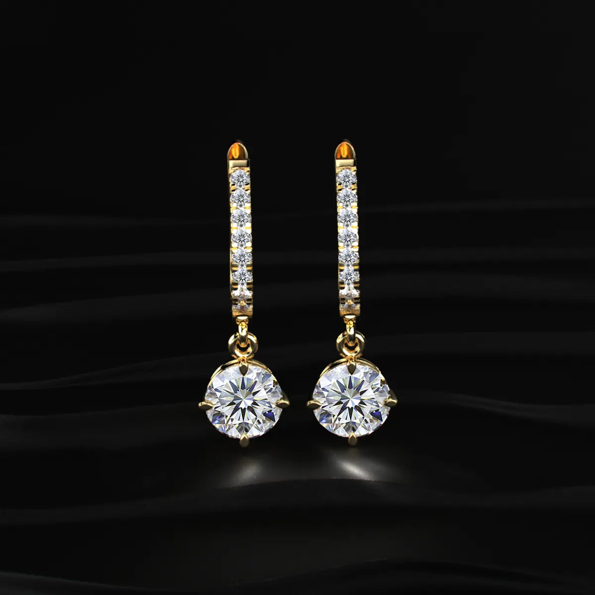 Round Solitaire Drop Hoops