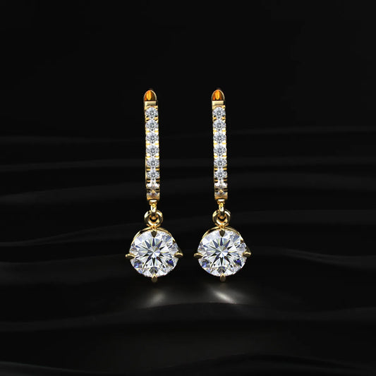 Round Solitaire Drop Hoops