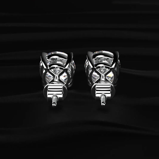 Round Solitaire With V-Prongs Studs
