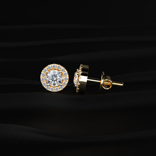 Round Halo Earrings