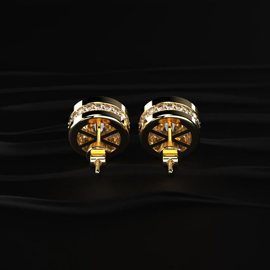 10 Ct Round Diamond Stud Earrings In Bezel Setting