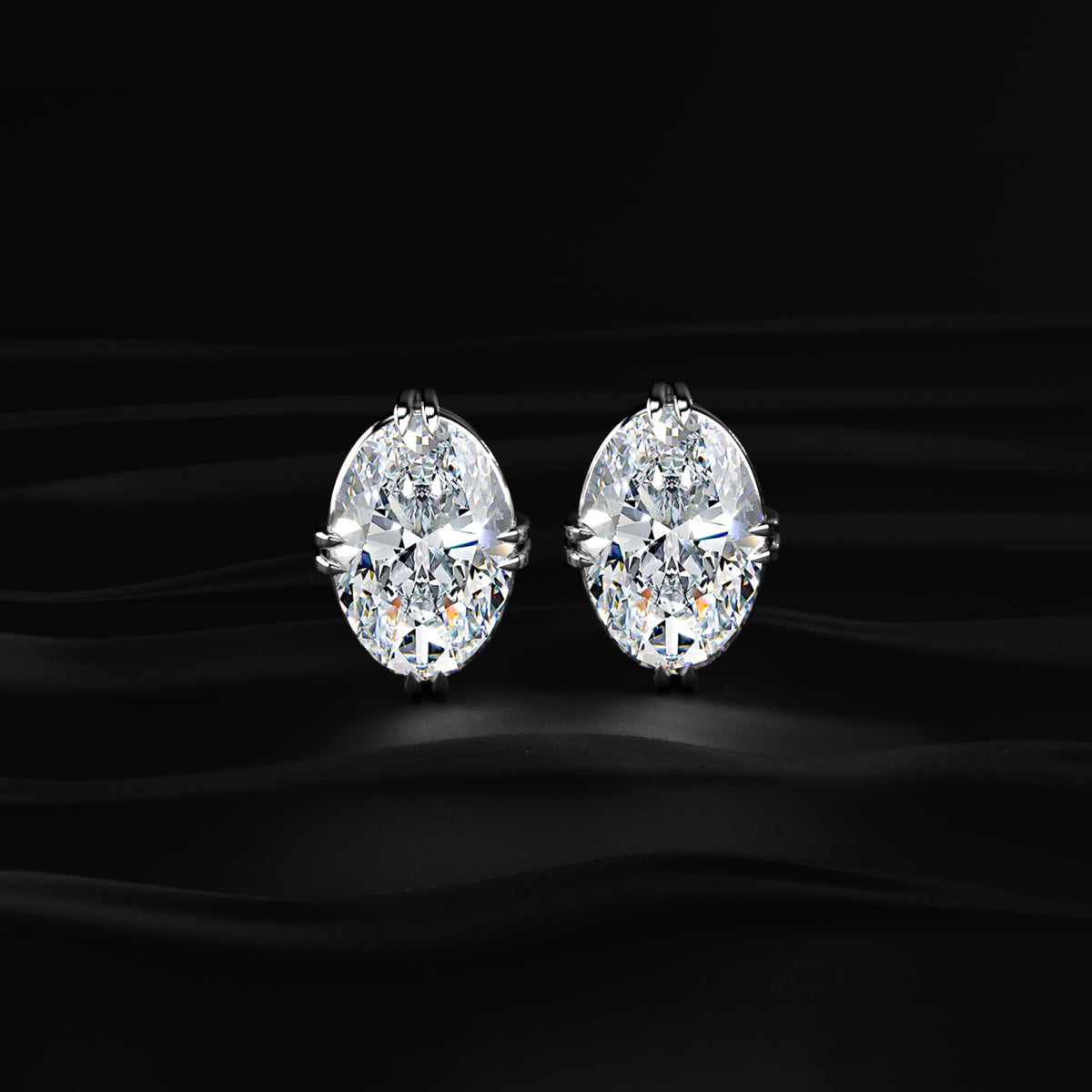 5 Ct Oval Diamond Stud Earrings