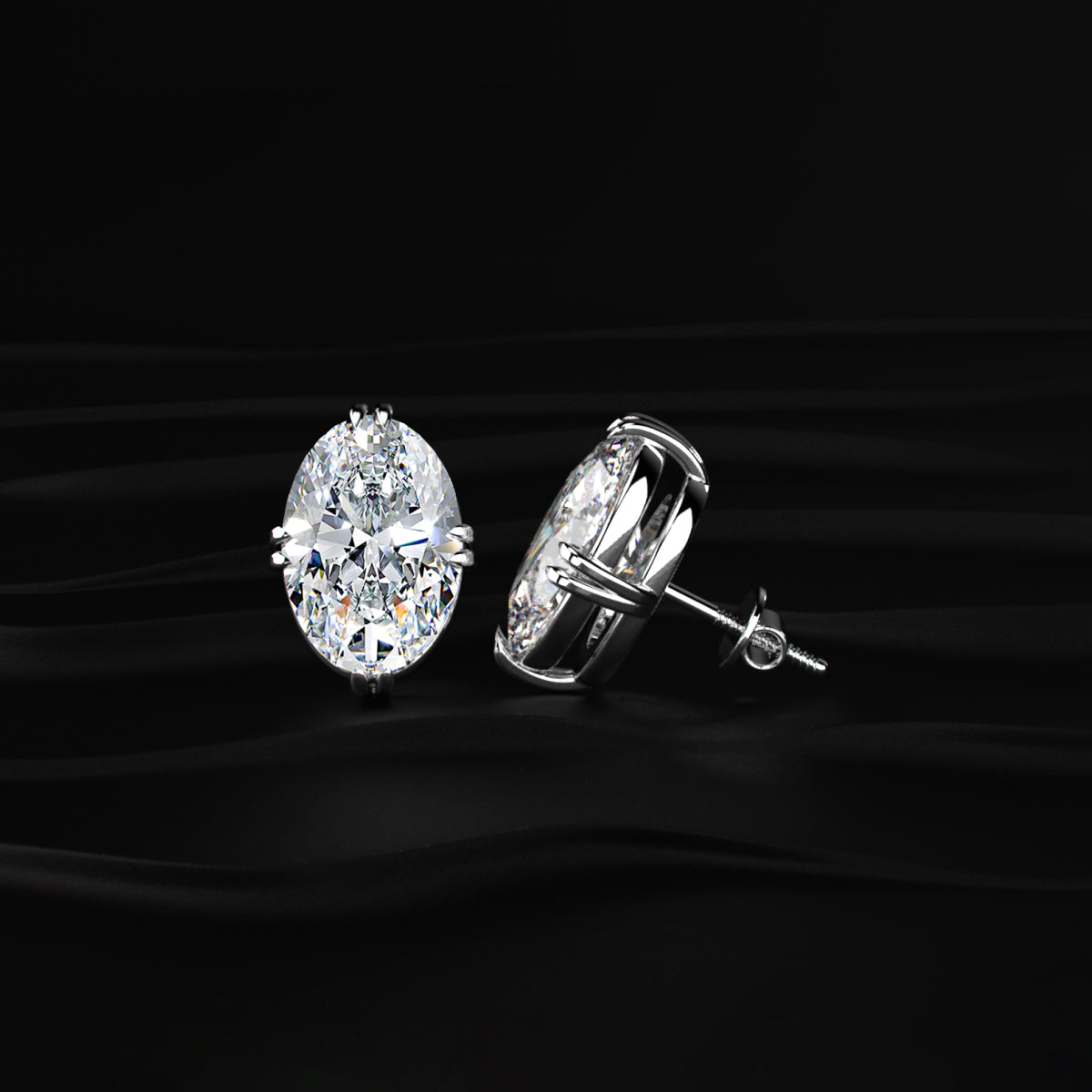 5 Ct Oval Diamond Stud Earrings