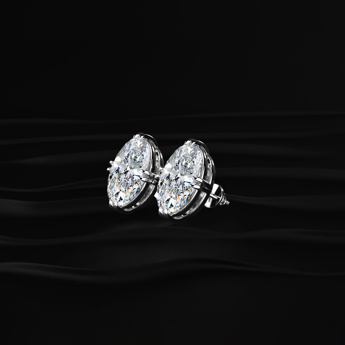 5 Ct Oval Diamond Stud Earrings