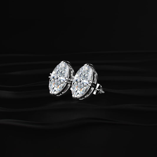 5 Ct Oval Diamond Stud Earrings