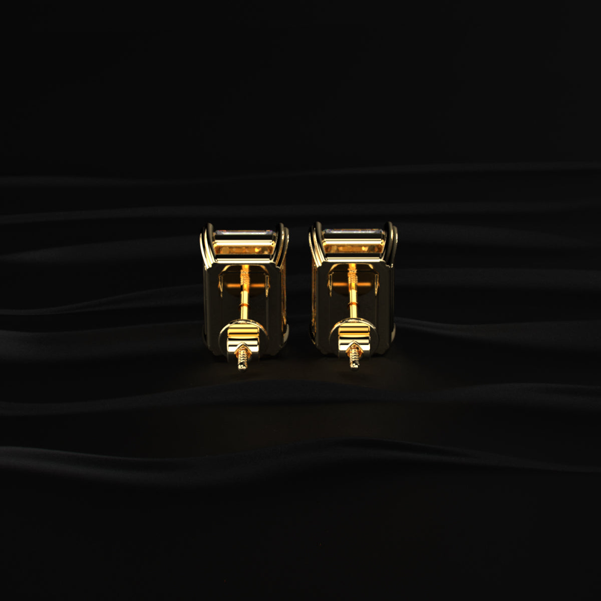 5 Ct Emerald Cut Diamond Stud Earrings