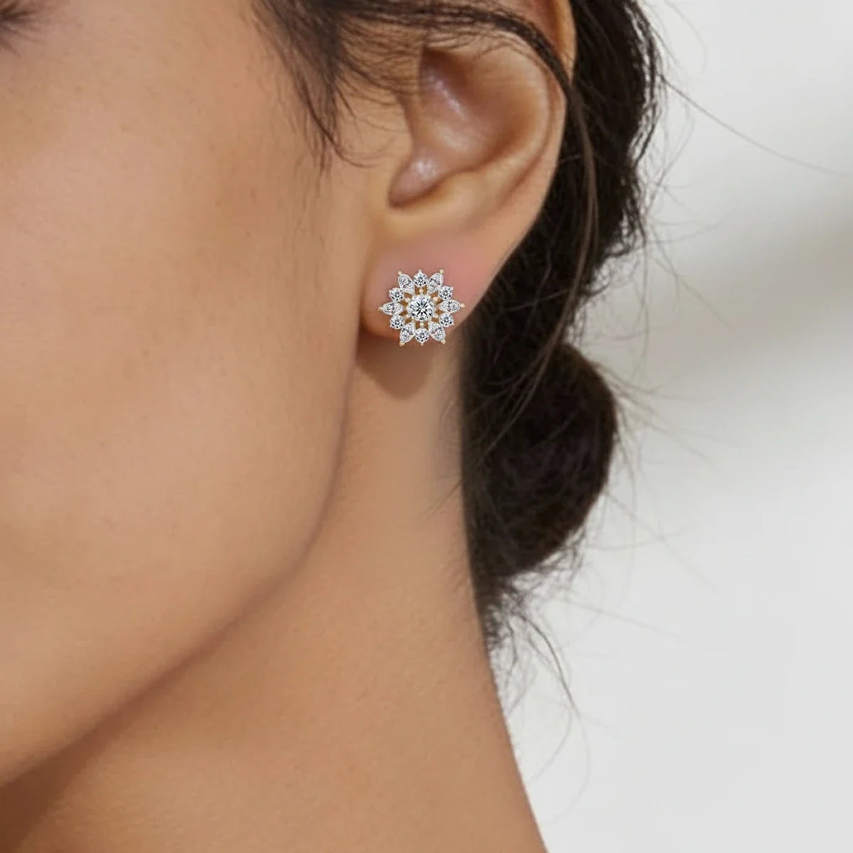 Round and Marquise Cluster Diamond earring